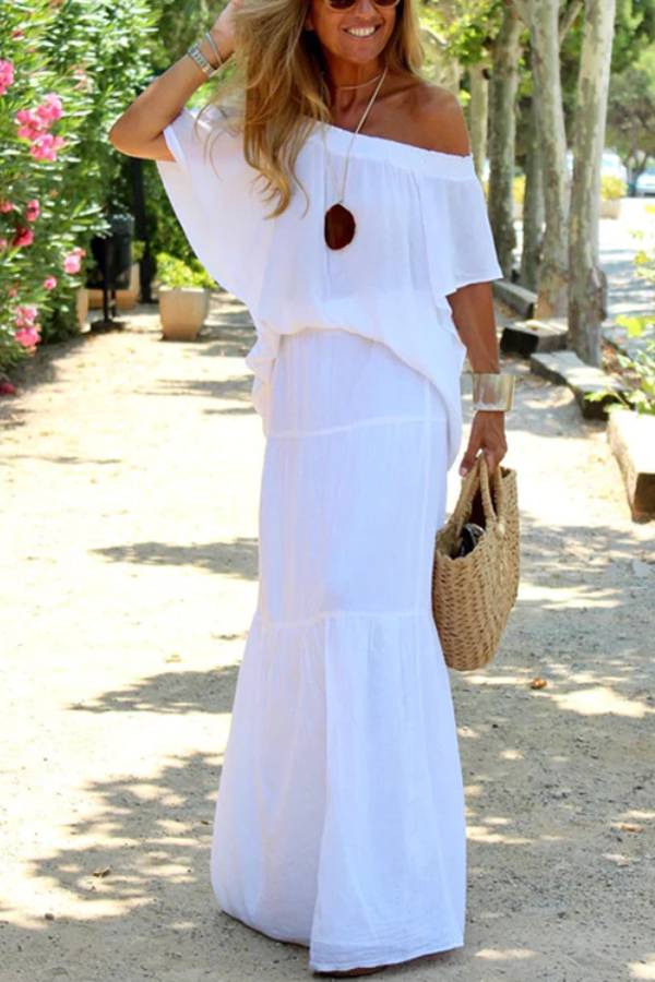 Amanda | Casual Off-Shoulder Beach Maxi Dress