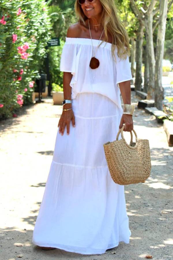 Amanda | Casual Off-Shoulder Beach Maxi Dress
