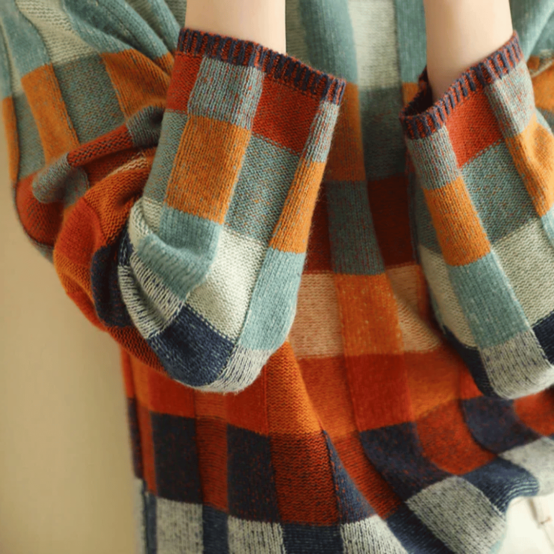 Comfortable color block sweater with a casual design