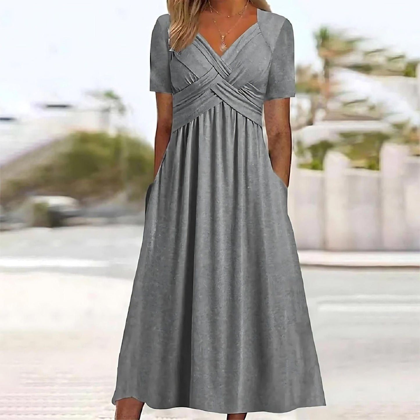 Samira | Elegant Tummy Cover Midi Dress
