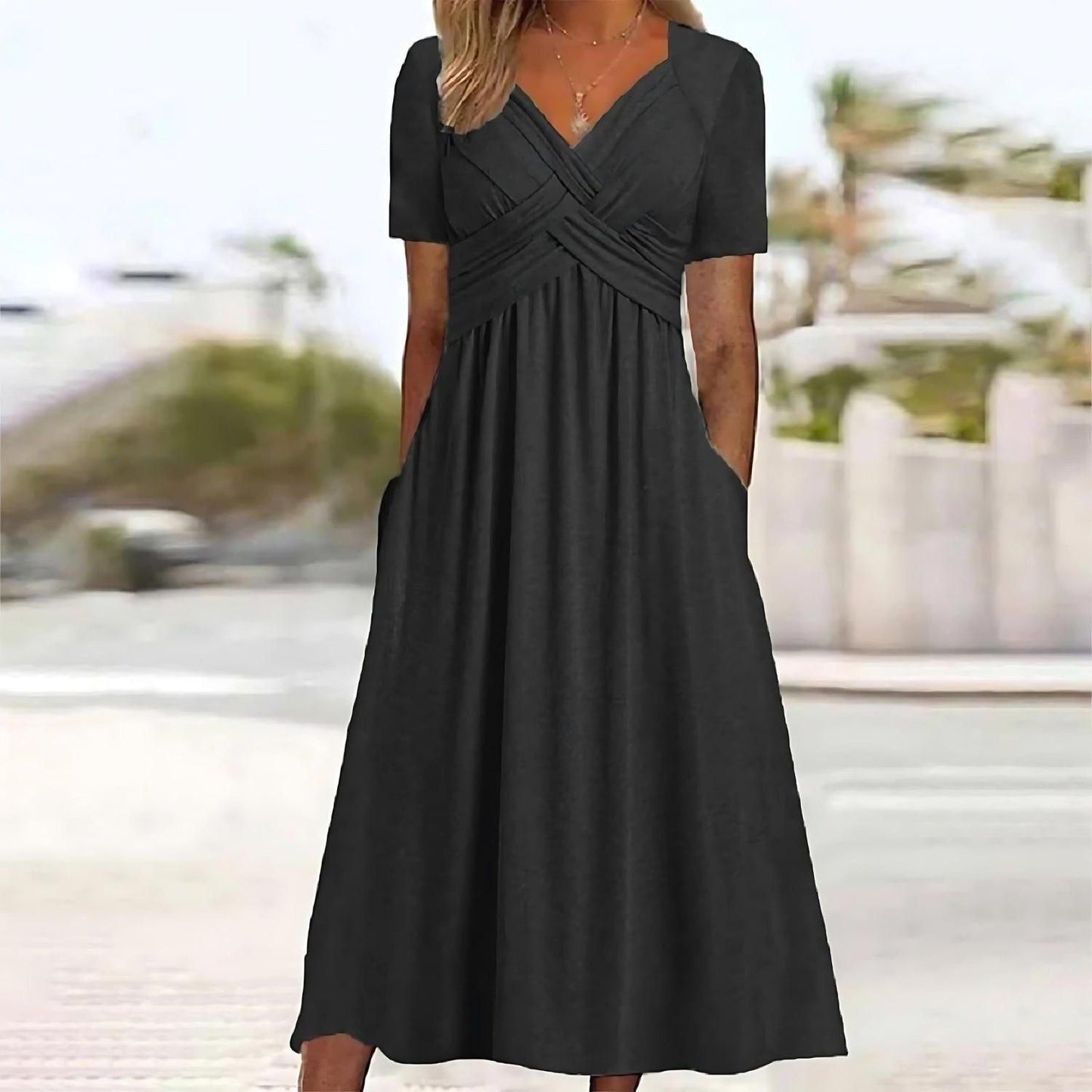 Samira | Elegant Tummy Cover Midi Dress