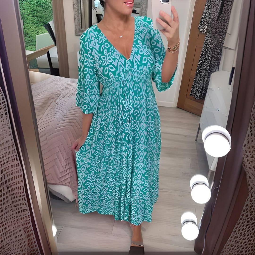 Victoria - Boho Printed Dress