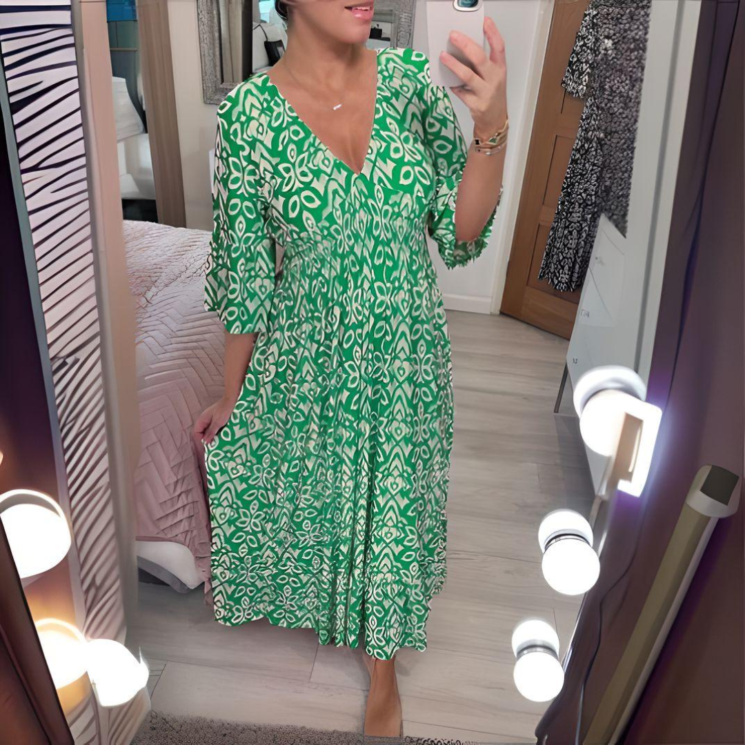 Victoria - Boho Printed Dress