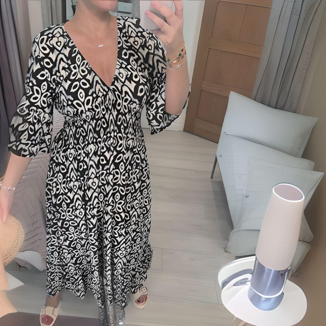 Victoria - Boho Printed Dress