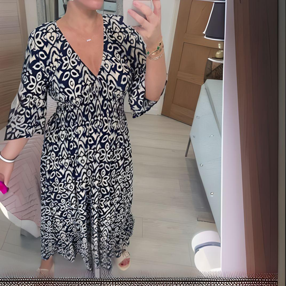 Victoria - Boho Printed Dress