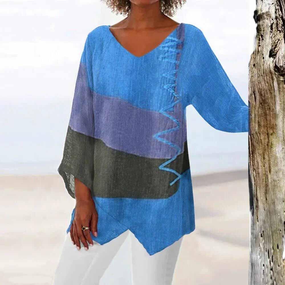 Leona | Tri-Color Shirt with Tummy Coverage