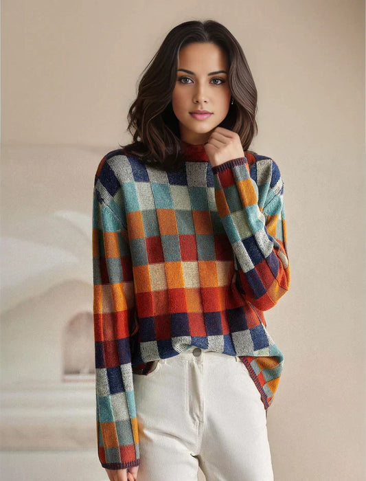 Comfortable color block sweater with a casual design