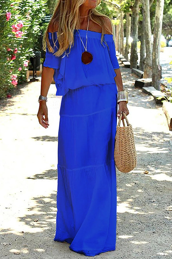 Amanda | Casual Off-Shoulder Beach Maxi Dress