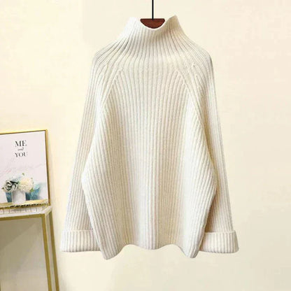 Loosely cut turtleneck sweater with free pants