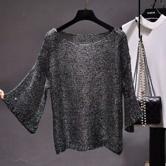 Glamorous sequin sweater for winter fashion