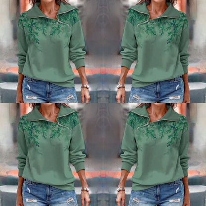 Green sweater with zipper for autumn/winter