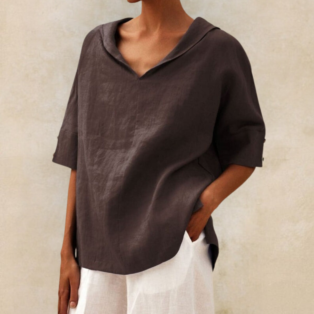 Sabine | Women's V-Neck Casual Linen Shirt