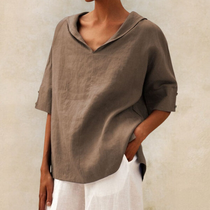Sabine | Women's V-Neck Casual Linen Shirt