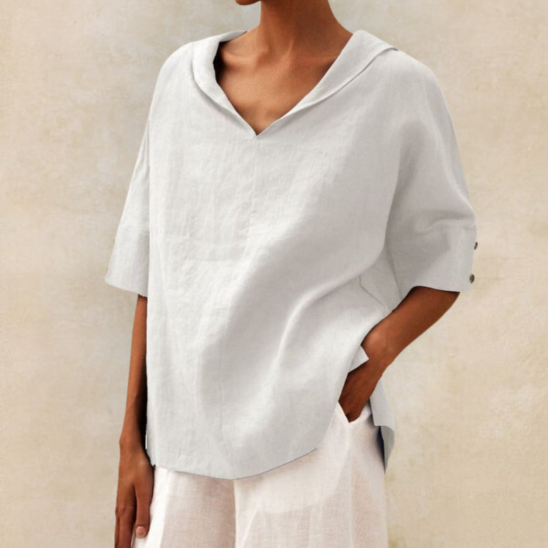 Sabine | Women's V-Neck Casual Linen Shirt