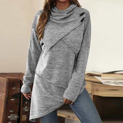 AsymWrap Cozy Tunic Pullover