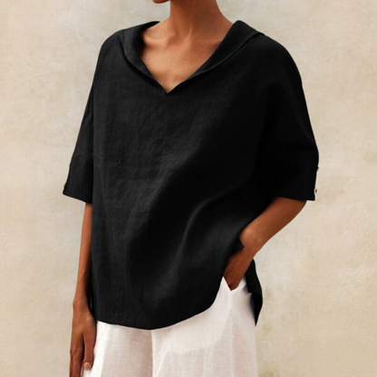 Sabine | Women's V-Neck Casual Linen Shirt