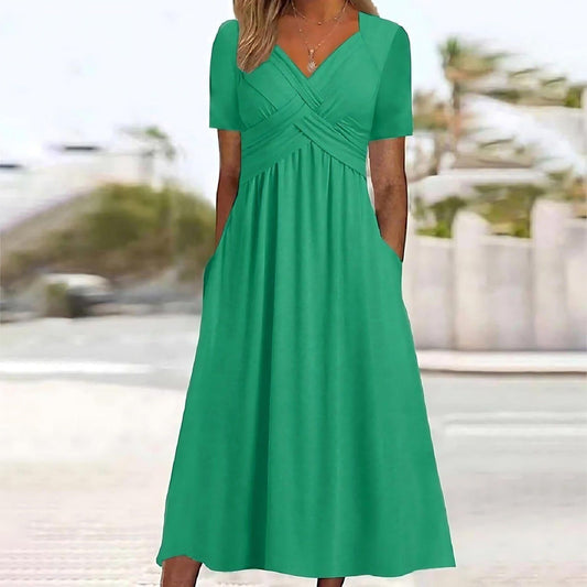 Samira | Elegant Tummy Cover Midi Dress