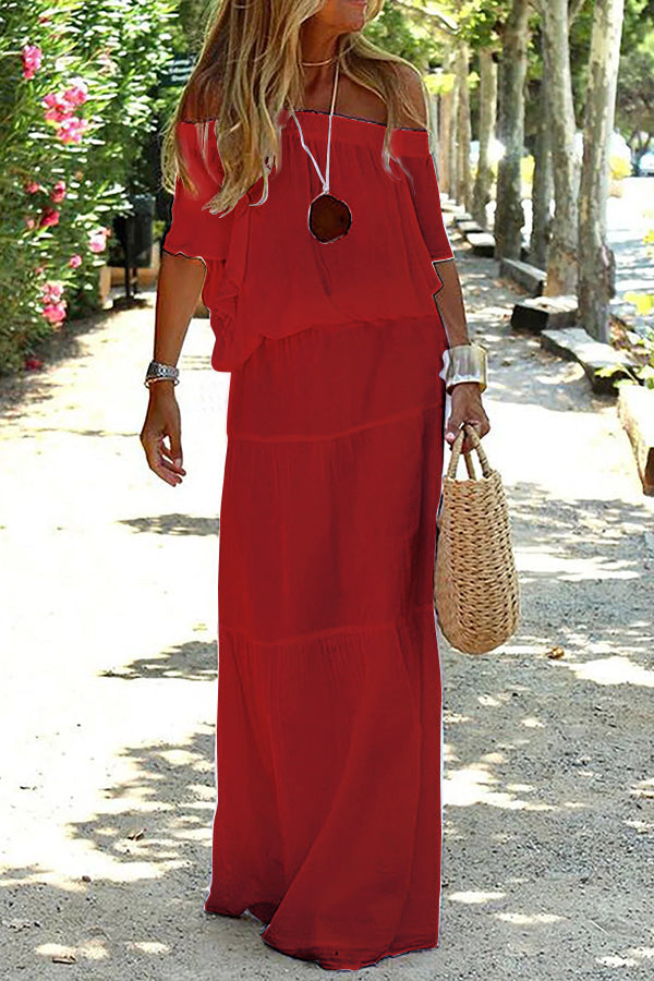 Amanda | Casual Off-Shoulder Beach Maxi Dress
