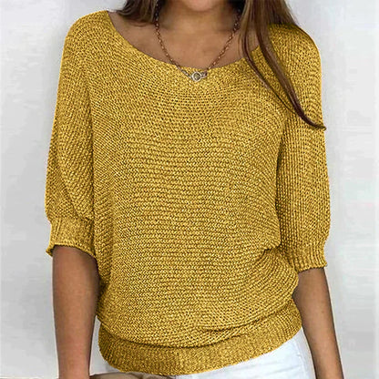 Sweater in a two -tone design for women with comfortable comfort