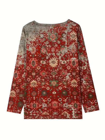 Chic sweater with red print