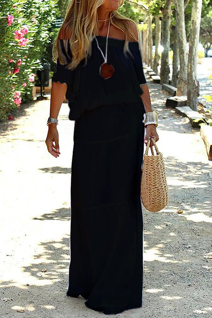 Amanda | Casual Off-Shoulder Beach Maxi Dress