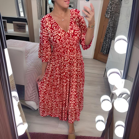 Victoria - Boho Printed Dress