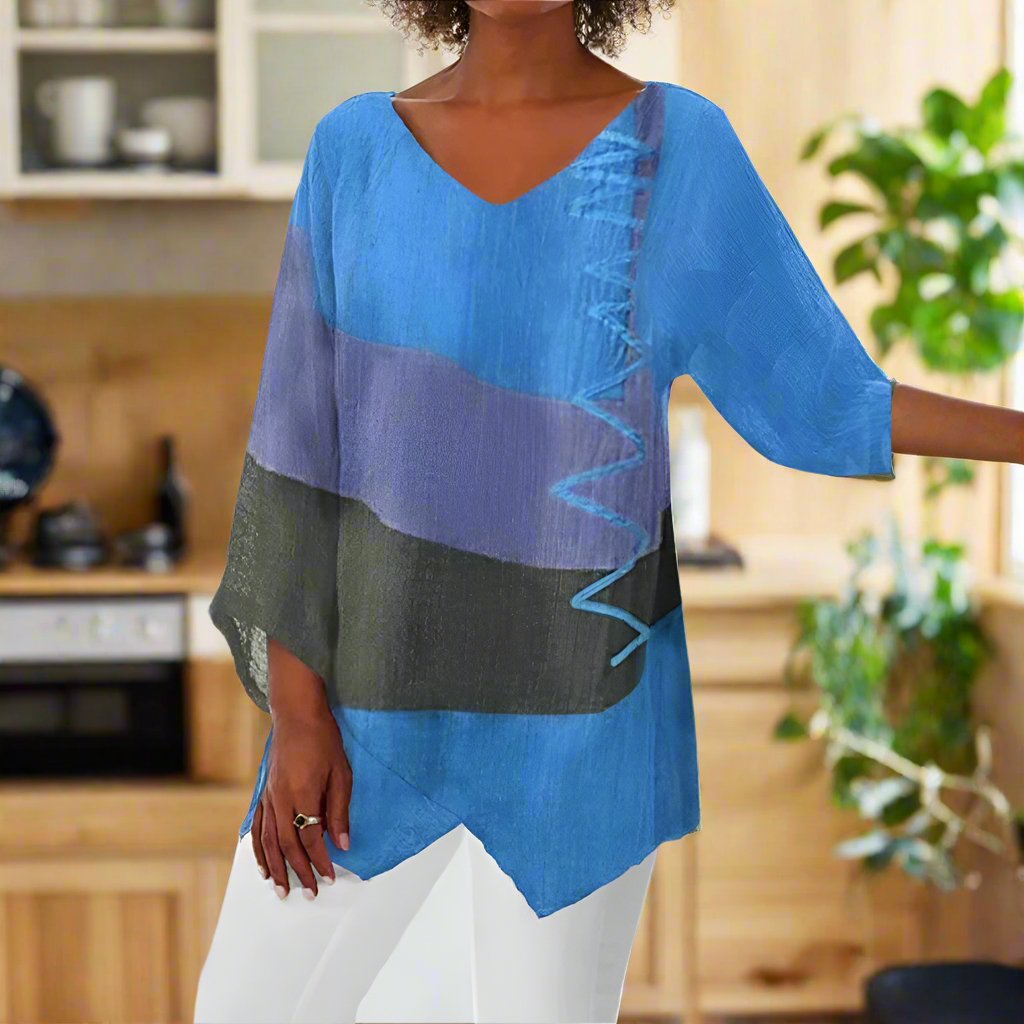 Leona | Tri-Color Shirt with Tummy Coverage