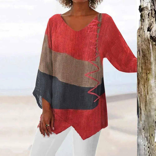 Leona | Tri-Color Shirt with Tummy Coverage