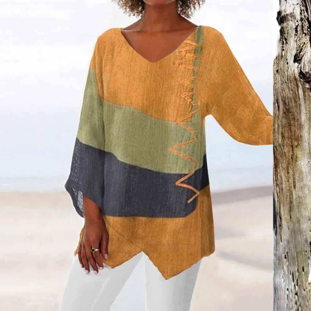 Leona | Tri-Color Shirt with Tummy Coverage