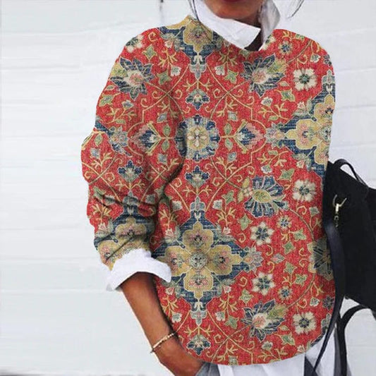Chic sweater with patterns for women