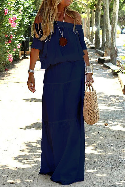 Amanda | Casual Off-Shoulder Beach Maxi Dress