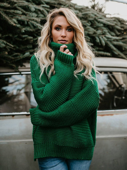 Thick turtleneck sweater for women