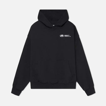 Sweater with a hood and stylish "with love" logo on the back