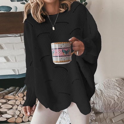 Knitting sweater with a loose fit
